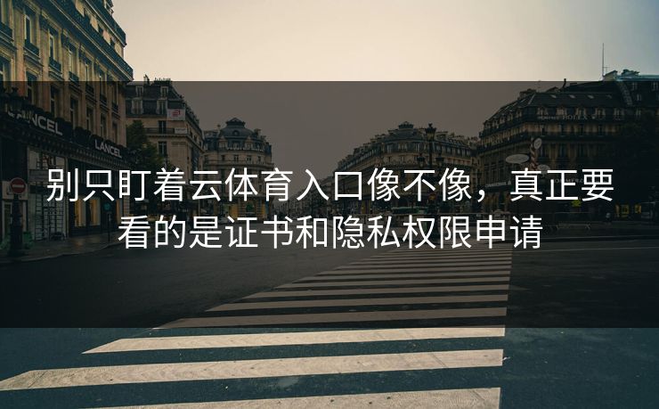 别只盯着云体育入口像不像，真正要看的是证书和隐私权限申请