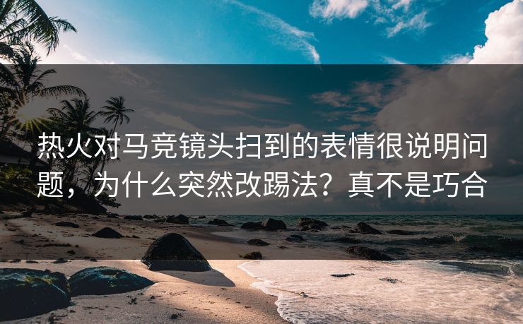 热火对马竞镜头扫到的表情很说明问题，为什么突然改踢法？真不是巧合
