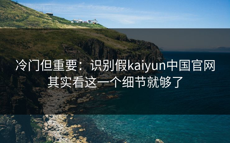 冷门但重要：识别假kaiyun中国官网其实看这一个细节就够了