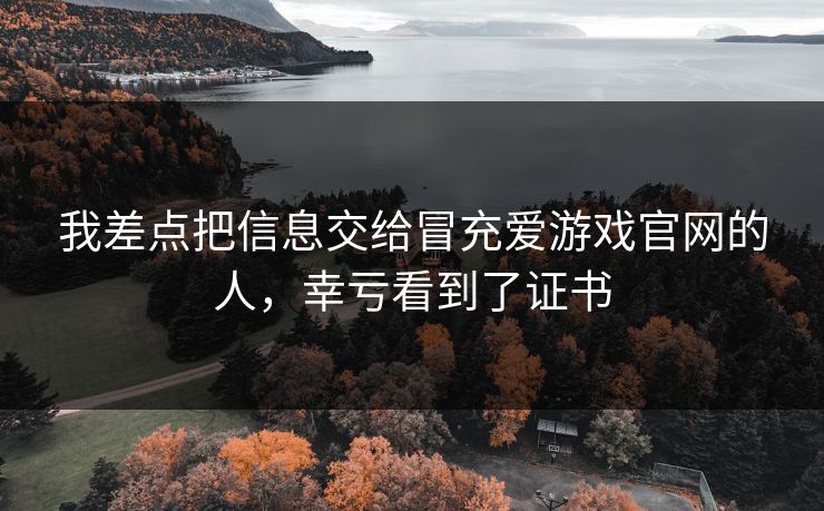 我差点把信息交给冒充爱游戏官网的人，幸亏看到了证书