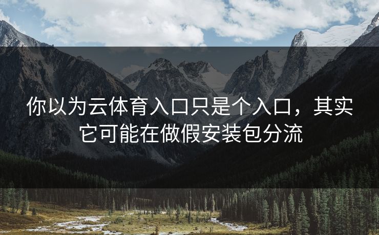 你以为云体育入口只是个入口，其实它可能在做假安装包分流